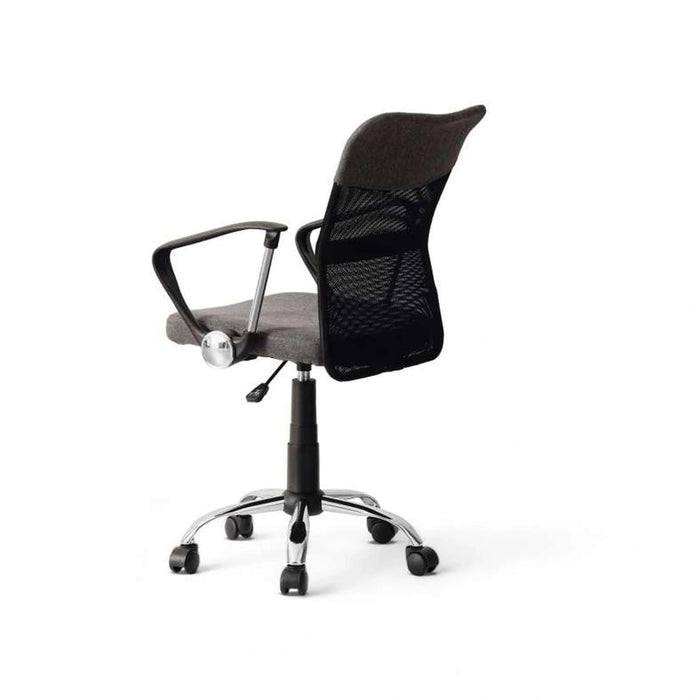 Gerry Office Medium Back Chair Mesh Fabric - Dark Grey Black Pan Home