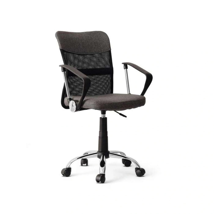 Gerry Office Medium Back Chair Mesh Fabric - Dark Grey Black Pan Home