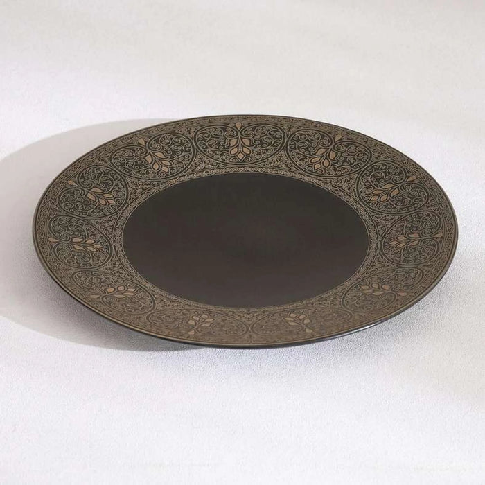 Gilded Filigree Stoneware Dinner Plate Dia27Cm -Black