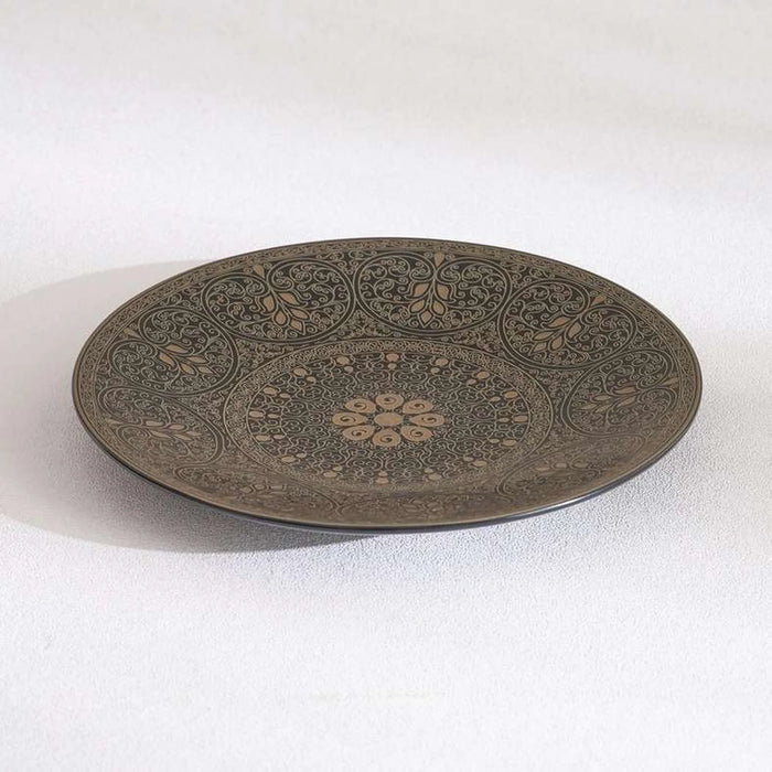 Gilded Filigree Stoneware Side Plate Dia21Cm -Black