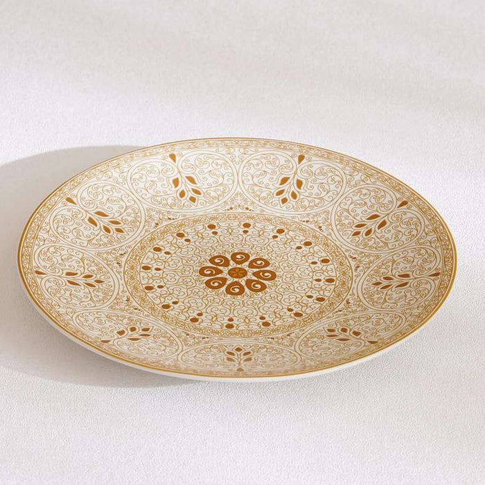 Gilded Filigree Stoneware Side Plate Dia21Cm -White