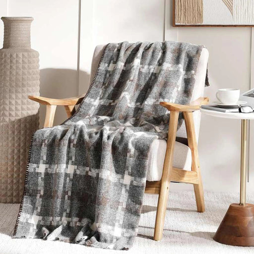 Gilon Acrylic Throw 130X170Cm - Grey Pan Home