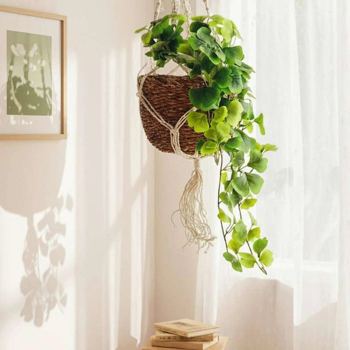 Gingkgo Hanging Plant Artificial Plant H62Cm - Green Pan Home