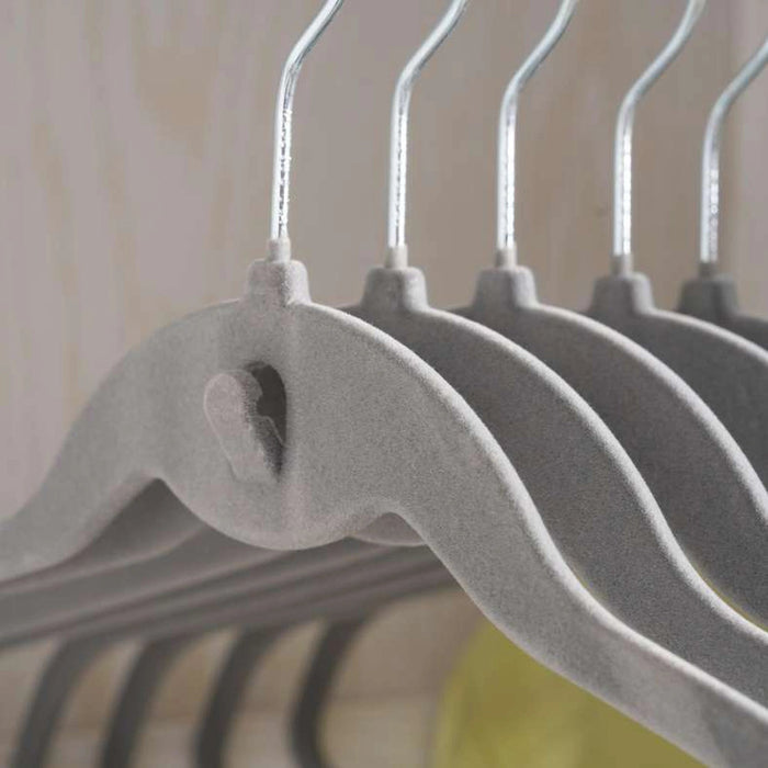 Giorgia 10-Piece Velvet Suit Hanger With Notches - Grey Pan Home