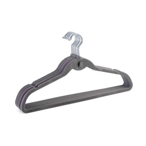 Giorgia 10-Piece Velvet Suit Hanger With Notches - Grey Pan Home