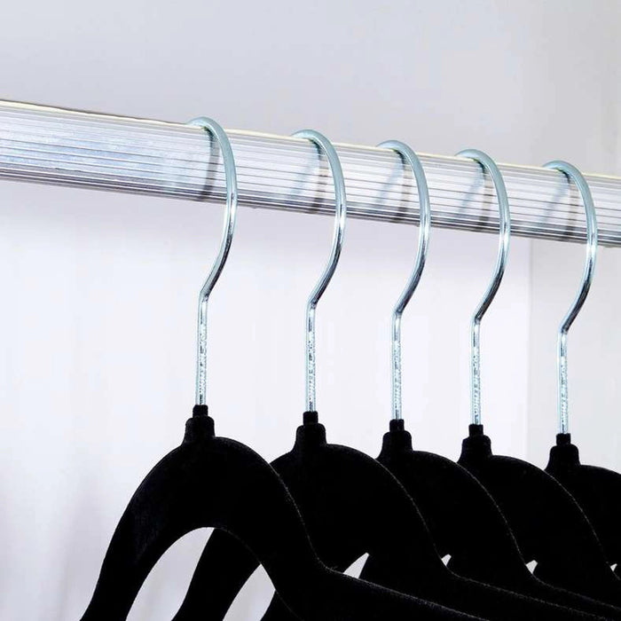 Giorgia 10-Pieces Velvet Clothes Hanger Set - Black Pan Home