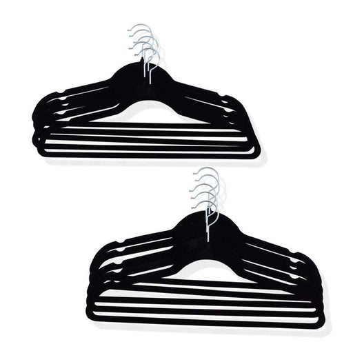 Giorgia 10-Pieces Velvet Clothes Hanger Set - Black Pan Home