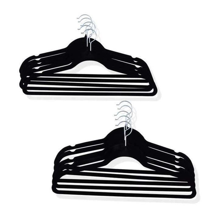 Giorgia 10-Pieces Velvet Clothes Hanger Set - Black Pan Home