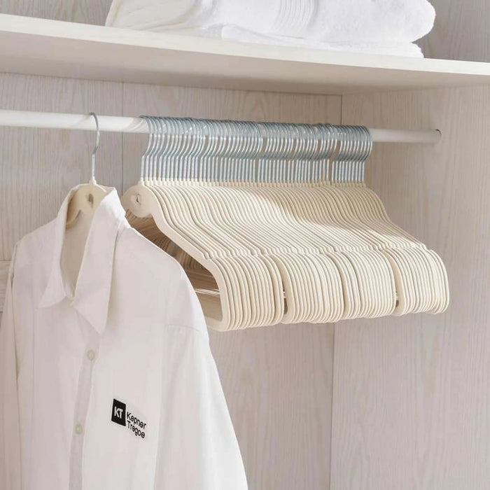 Giorgia 60-Piece Velvet Suit Hanger With Notches 45X22.5X0.5Cm - Beige Pan Home