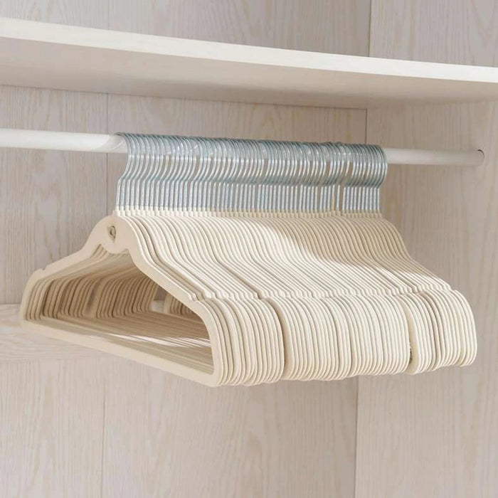 Giorgia 60-Piece Velvet Suit Hanger With Notches 45X22.5X0.5Cm - Beige Pan Home