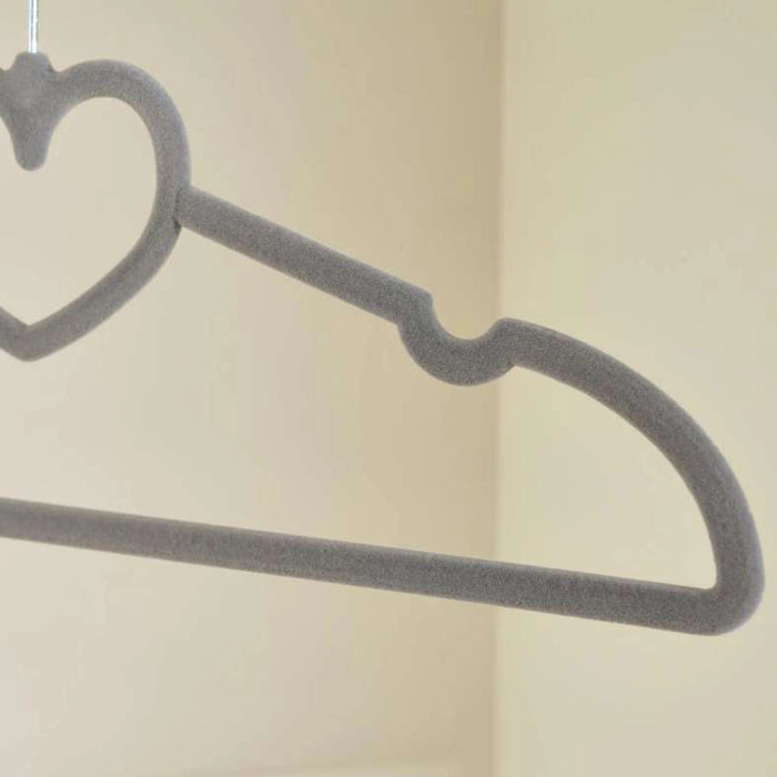 Giorgia Heart Cloth Hanger 10-Pieces - Grey Pan Home