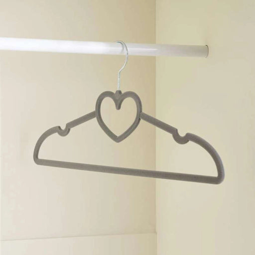 Giorgia Heart Cloth Hanger 10-Pieces - Grey Pan Home