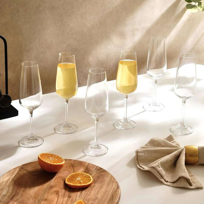 Giselle 6-Piece Flute Crystal Glass Set 190Ml - Clear Pan Home