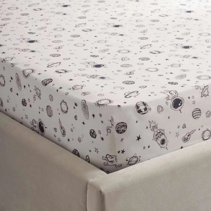 Give Me Space Fitted Sheet 120X200+33Cm-Navy