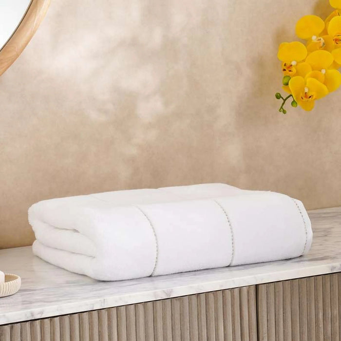 Glamour Zero Twist Bath Sheet 90X150Cm - White/Gold