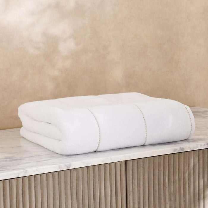 Glamour Zero Twist Bath Sheet 90X150Cm - White/Gold