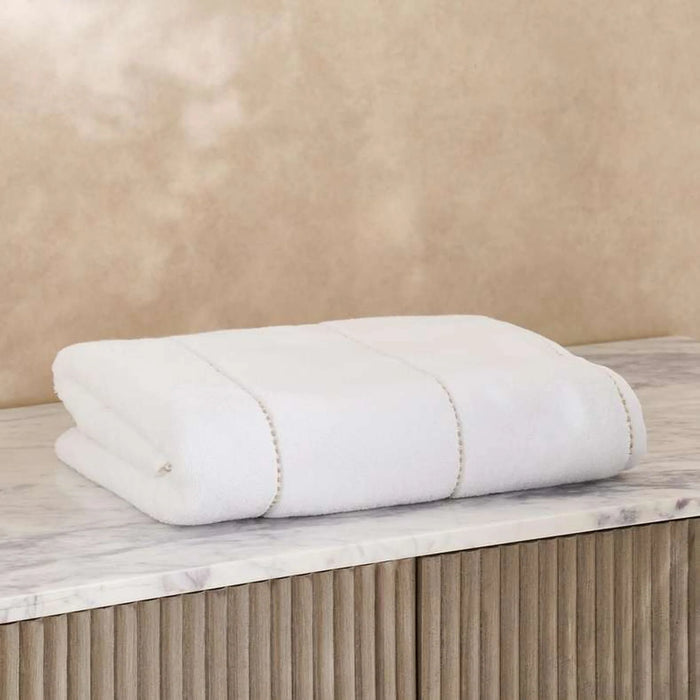 Glamour Zero Twist Bath Towel 70X140Cm  - White/Gold