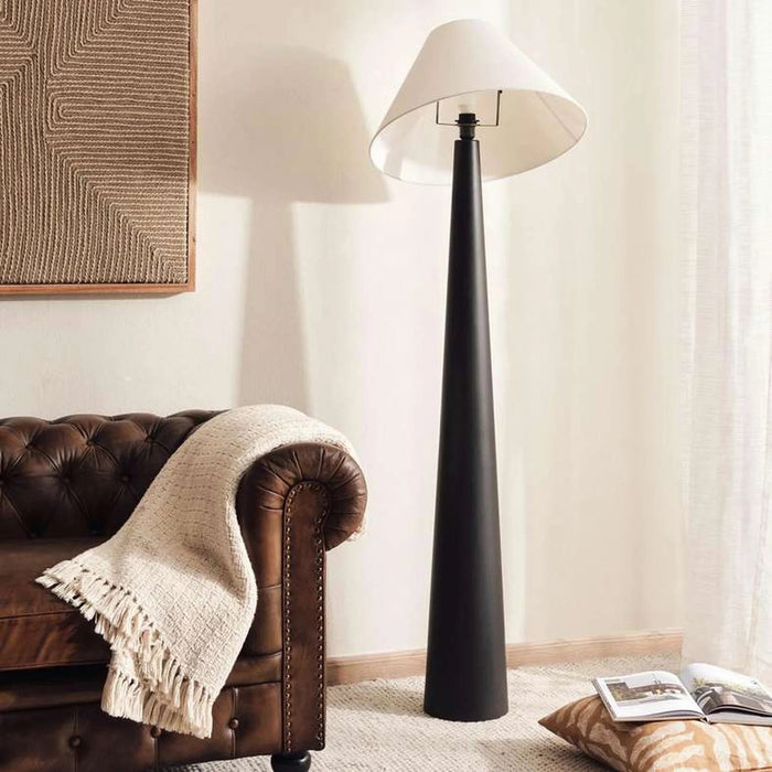 Glance E27 Wooden With Jute Shade Floor Lamp Dia 50X165Cm - Black Pan Home
