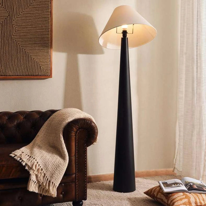 Glance E27 Wooden With Jute Shade Floor Lamp Dia 50X165Cm - Black Pan Home