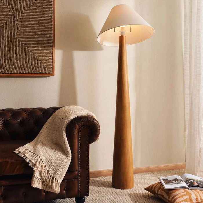 Glance E27 Wooden With Jute Shade Floor Lamp Dia 50X165Cm - Natural Pan Home