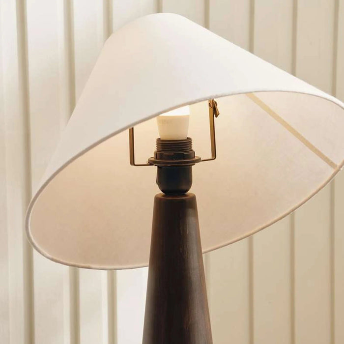 Glance E27 Wooden With Jute Shade Table Lamp Dia 35X60Cm - Black Pan Home