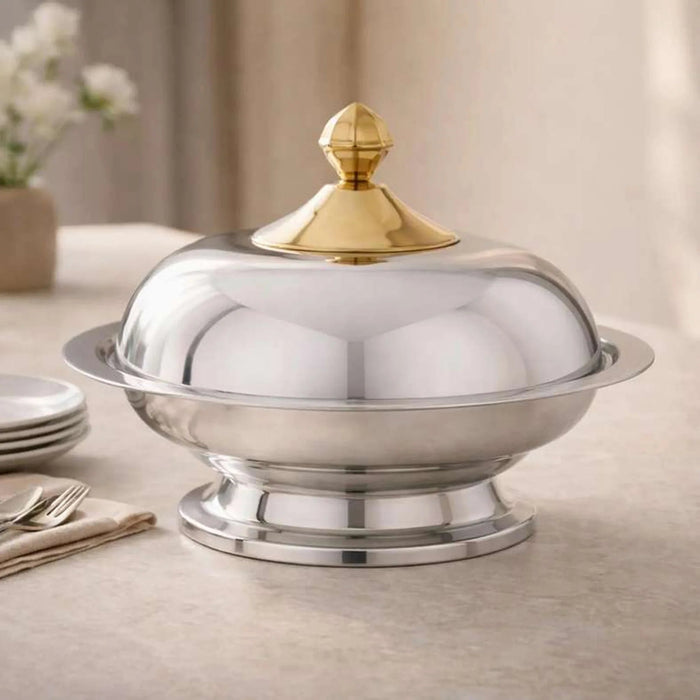 Glanza Serving Dish Dia30Cm -Chrome Pan Home