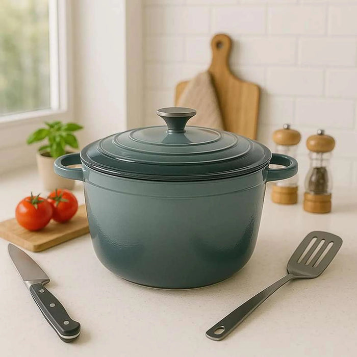 Glazura Enameled Cast Iron Cooking Pot 2L - Ombre Grey