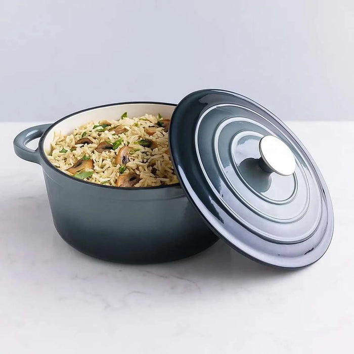 Glazura Enameled Cast Iron Cooking Pot 2L - Ombre Grey