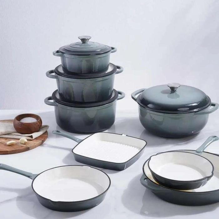 Glazura Enameled Cast Iron Cooking Pot 2L - Ombre Grey