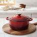 Glazura Enameled Cast Iron Cooking Pot 2L - Ombre Red Pan Home