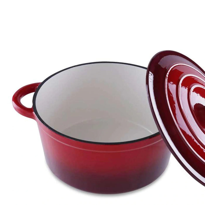 Glazura Enameled Cast Iron Cooking Pot 2L - Ombre Red Pan Home