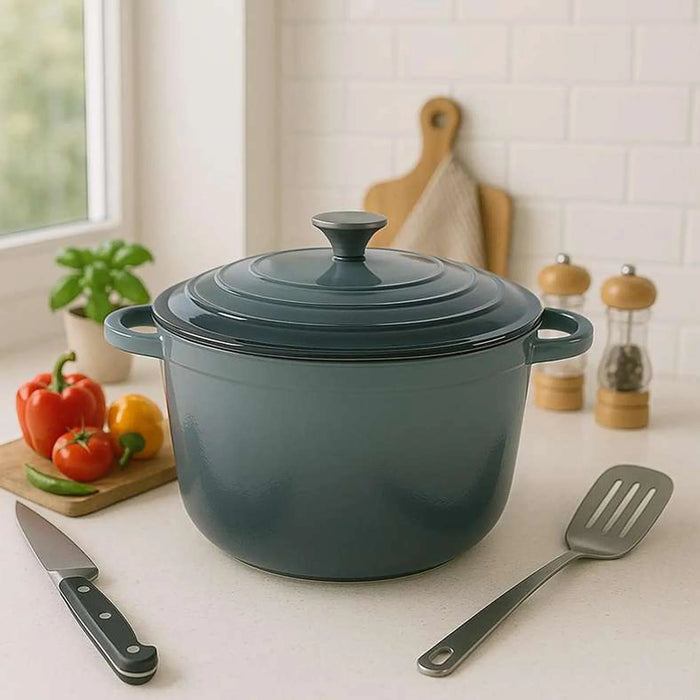Glazura Enameled Cast Iron Cooking Pot 4L - Ombre Grey