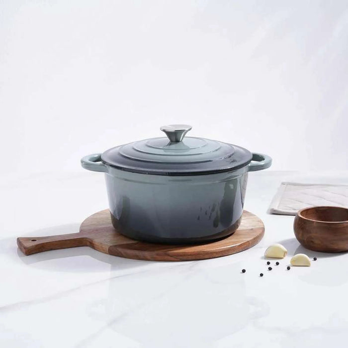 Glazura Enameled Cast Iron Cooking Pot 4L - Ombre Grey