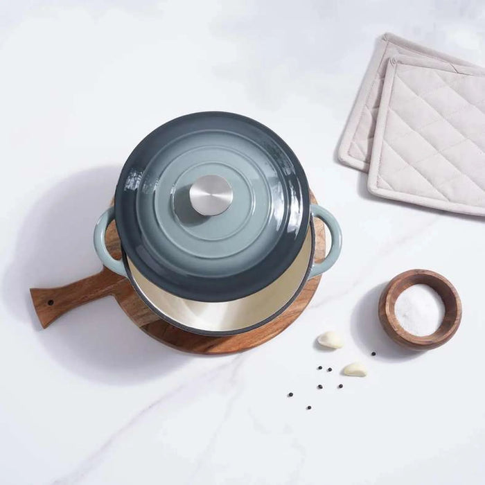 Glazura Enameled Cast Iron Cooking Pot 4L - Ombre Grey