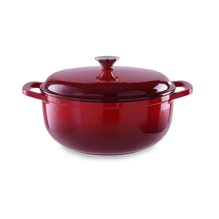 Glazura Enameled Cast Iron Cooking Pot 6L - Ombre Red Pan Home