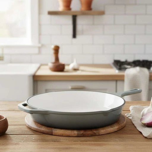 Glazura Enameled Cast Iron Fry Pan 46X30X5.5Cm - Ombre Grey Pan Home