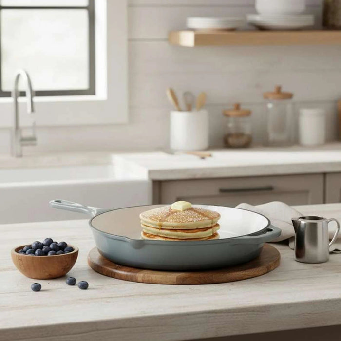 Glazura Enameled Cast Iron Fry Pan 46X30X5.5Cm - Ombre Grey Pan Home