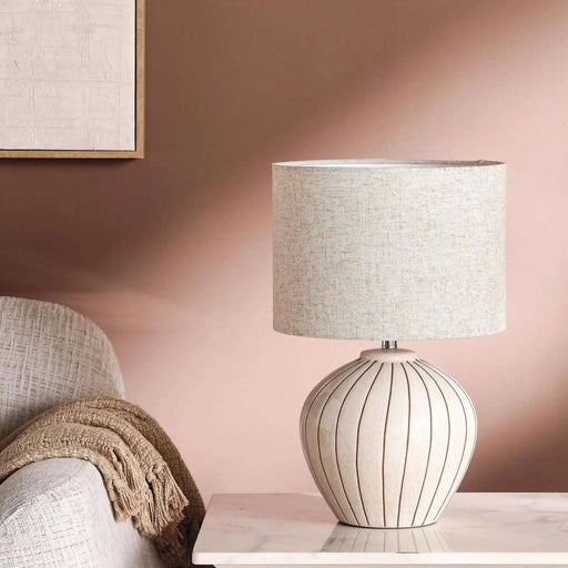 Glendale E27 Ceramic Table Lamp 30X46Cm - Beige Pan Home