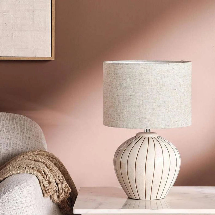 Glendale E27 Ceramic Table Lamp 30X46Cm - Beige Pan Home
