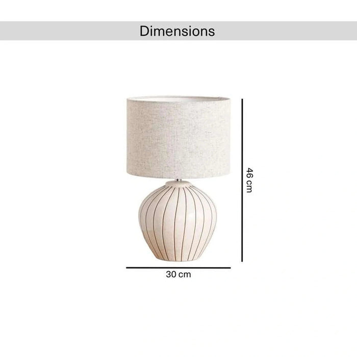 Glendale E27 Ceramic Table Lamp 30X46Cm - Beige Pan Home