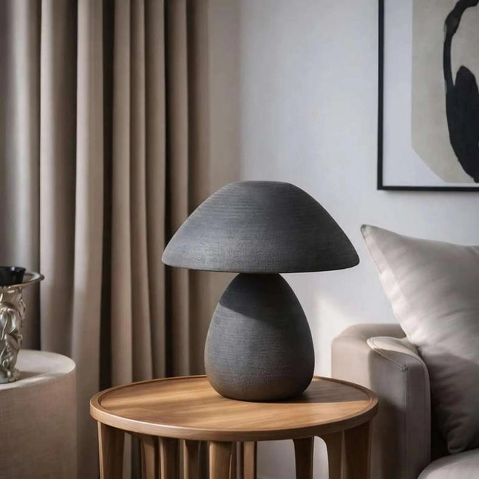 Glomer E27 Terracotta Table Lamp 24.5X45.5Cm - Black Pan Home