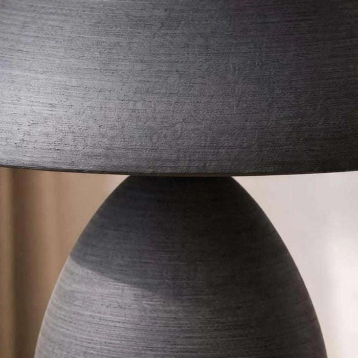 Glomer E27 Terracotta Table Lamp 24.5X45.5Cm - Black Pan Home