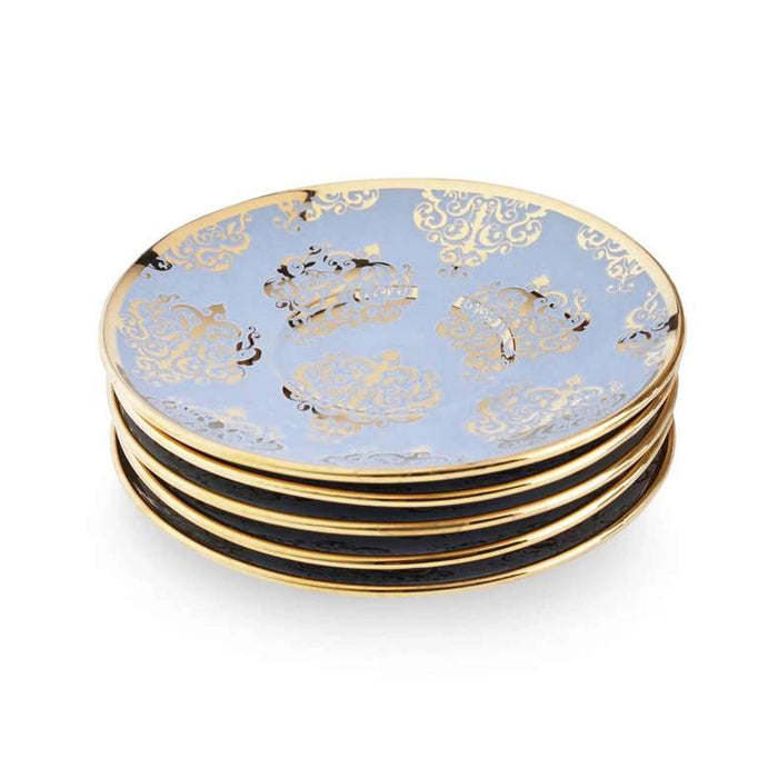 Glore 14Pcs Tea Set - Cup 220Ml + Pot 950Ml - Blue Gold