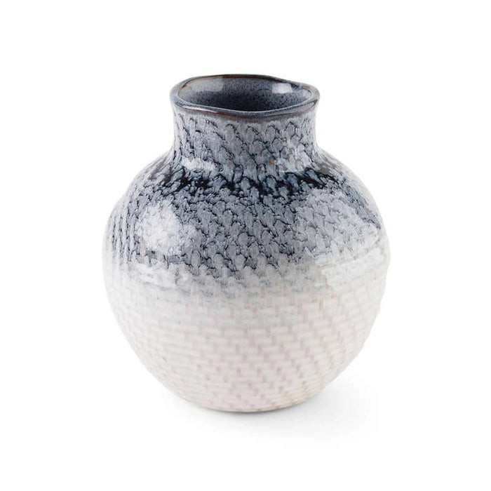 Gloria Textured Stoneware Vase 14.2X14.2X15.2Cm - Blue