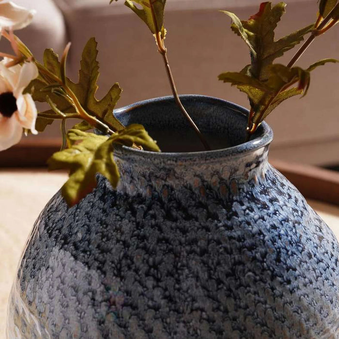 Gloria Textured Stoneware Vase 18X18X18.5Cm - Blue