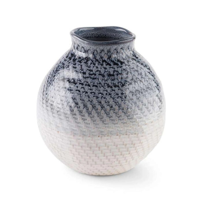 Gloria Textured Stoneware Vase 18X18X18.5Cm - Blue
