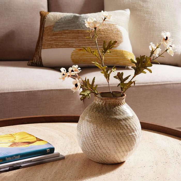 Gloria Textured Stoneware Vase 18X18X18.5Cm - Brown