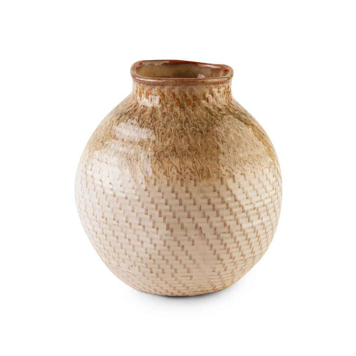 Gloria Textured Stoneware Vase 18X18X18.5Cm - Brown