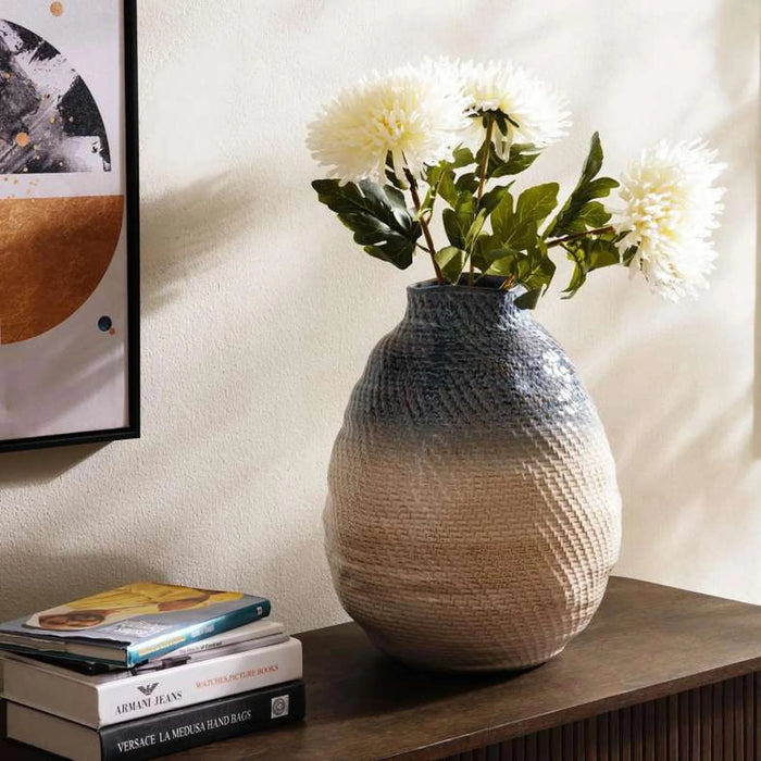 Gloria Textured Stoneware Vase 36.5X36X46.5Cm - Blue