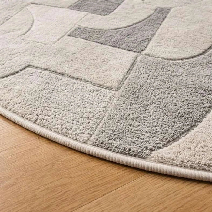 Glyph Tufted Abstract Rug Dia 120Cm - Grey Pan Home